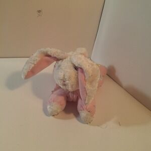 VINTAGE EDEN PINK Terry Waffle Thermal Floppy Laying BUNNY RABBIT Lovey PLUSH
